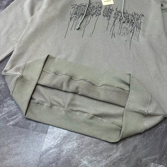 Grey Printed Hoodie By Vetements - Picture 8 of 10